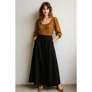 Daisy's Originals of Miami Knitted Elastic Waist Black Womens‎ Skirt Maxi Vtg